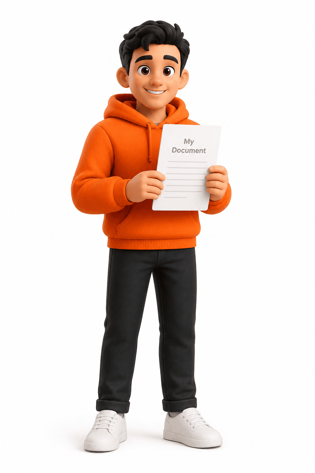Customer holding a printed document