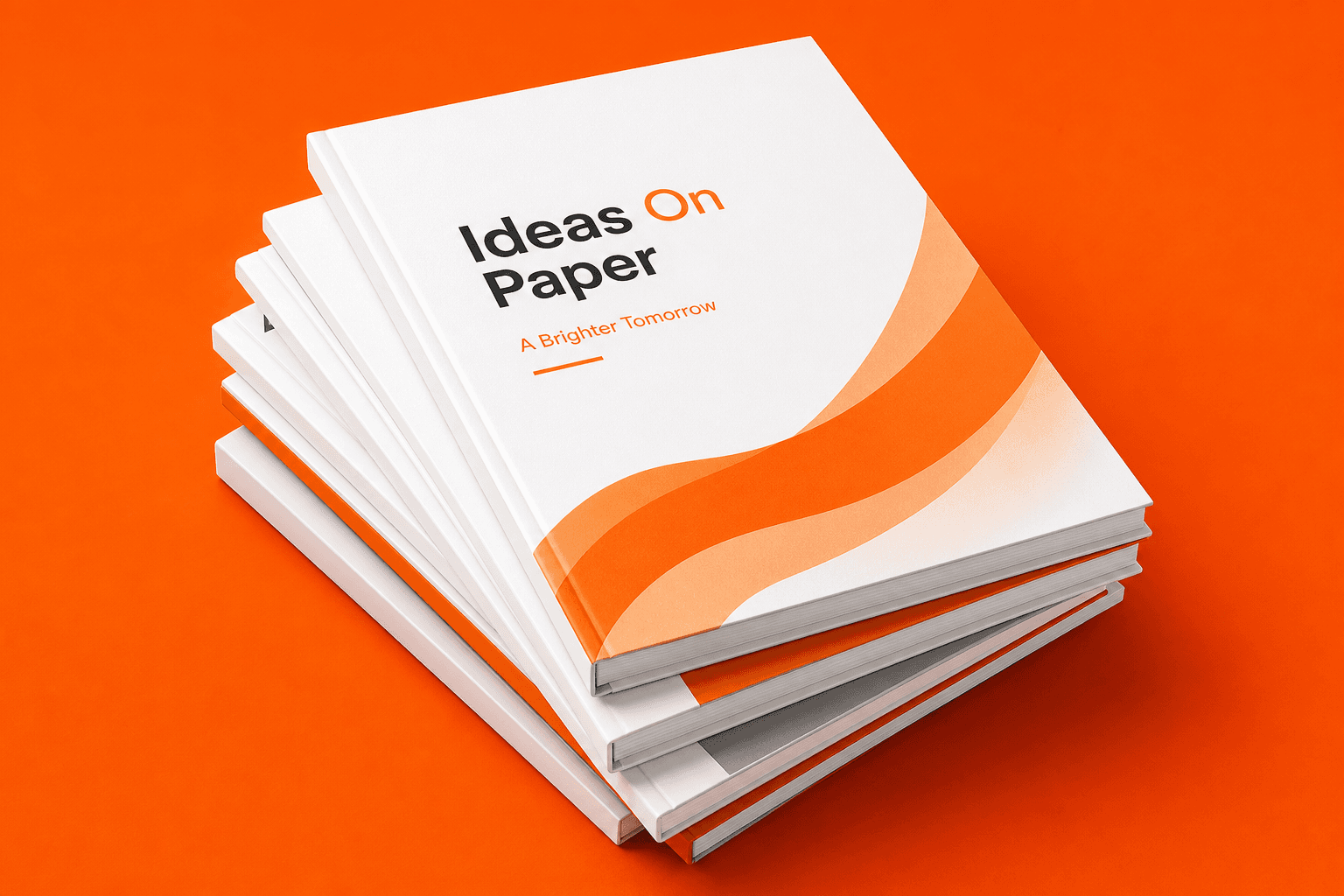 Stack of printed documents with Ideas On Paper